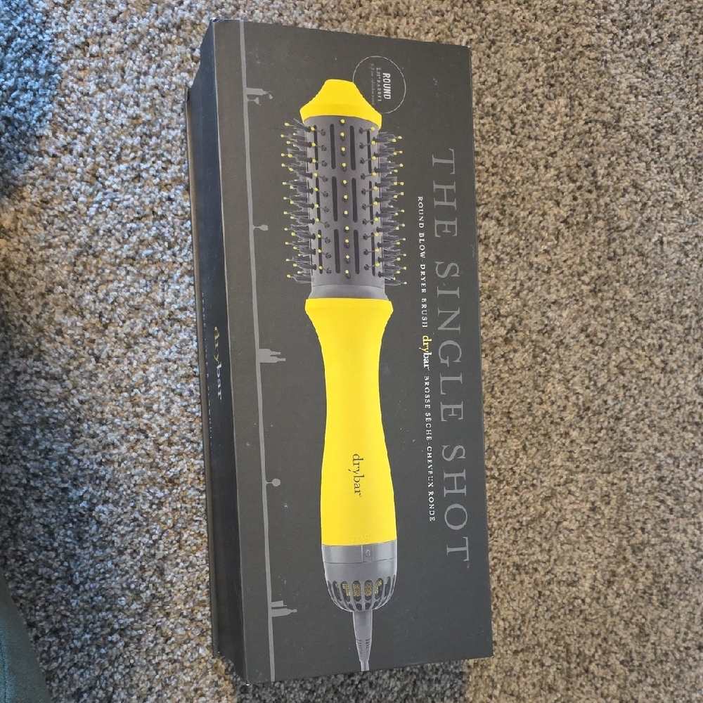 Drybar The Single Shot Yellow and Gray Round Blow Dryer Brush